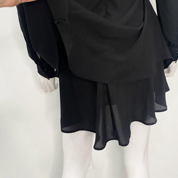 For Love & Lemons Vivi Embroidery Sequin Ruffle Mini Dress in Black Size XS - Picture 14 of 17